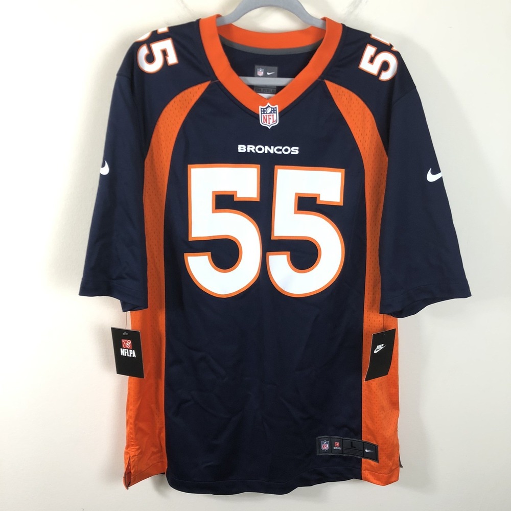 Nike NFL Denver Broncos Bradley Chubb #55 Football Jersey Men's Sz L Navy NWT